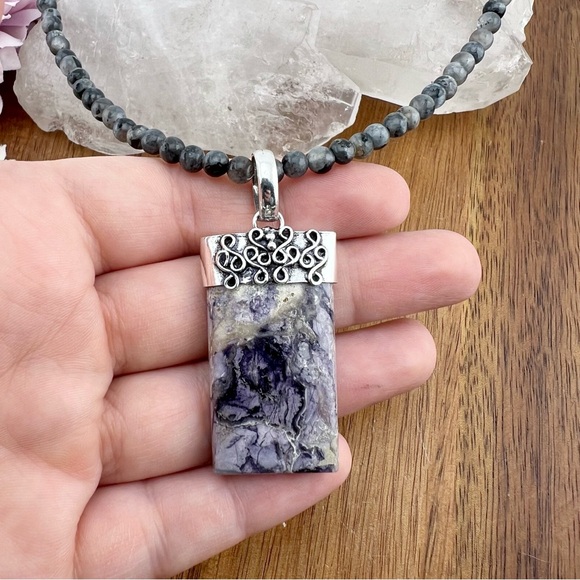 Jewelry Lot 925 VINTAGE Cross Pendant NEW Tiffany Stone Pendant Labradorite - Picture 4 of 9